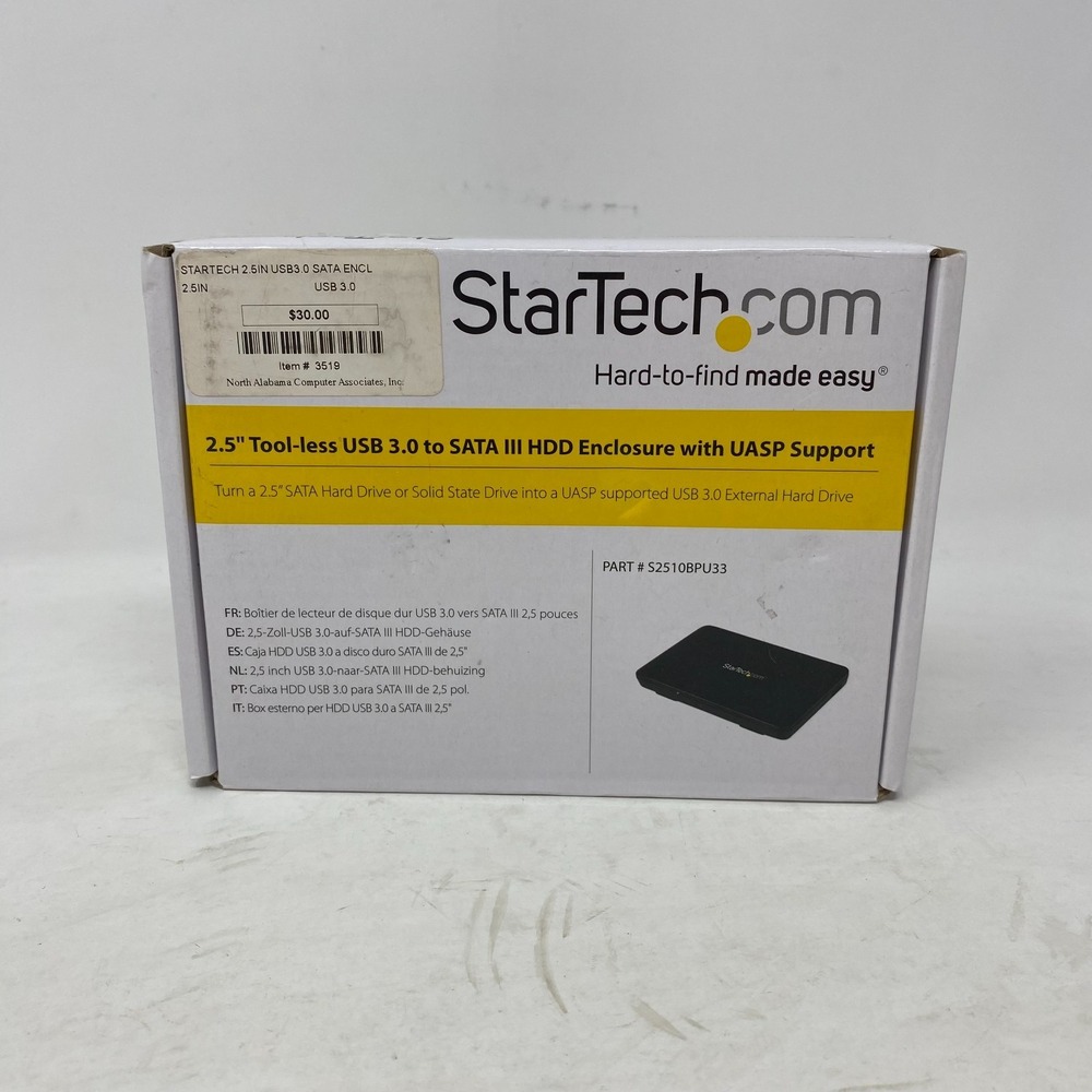 StarTech 2.5" USB 3.0 to SATA III HDD‎ Enclosure Tool-less